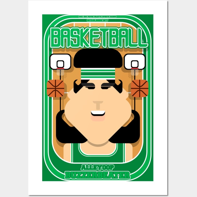 Basketball Green - Alleyoop Buzzerbeater - Amy version Wall Art by Boxedspapercrafts